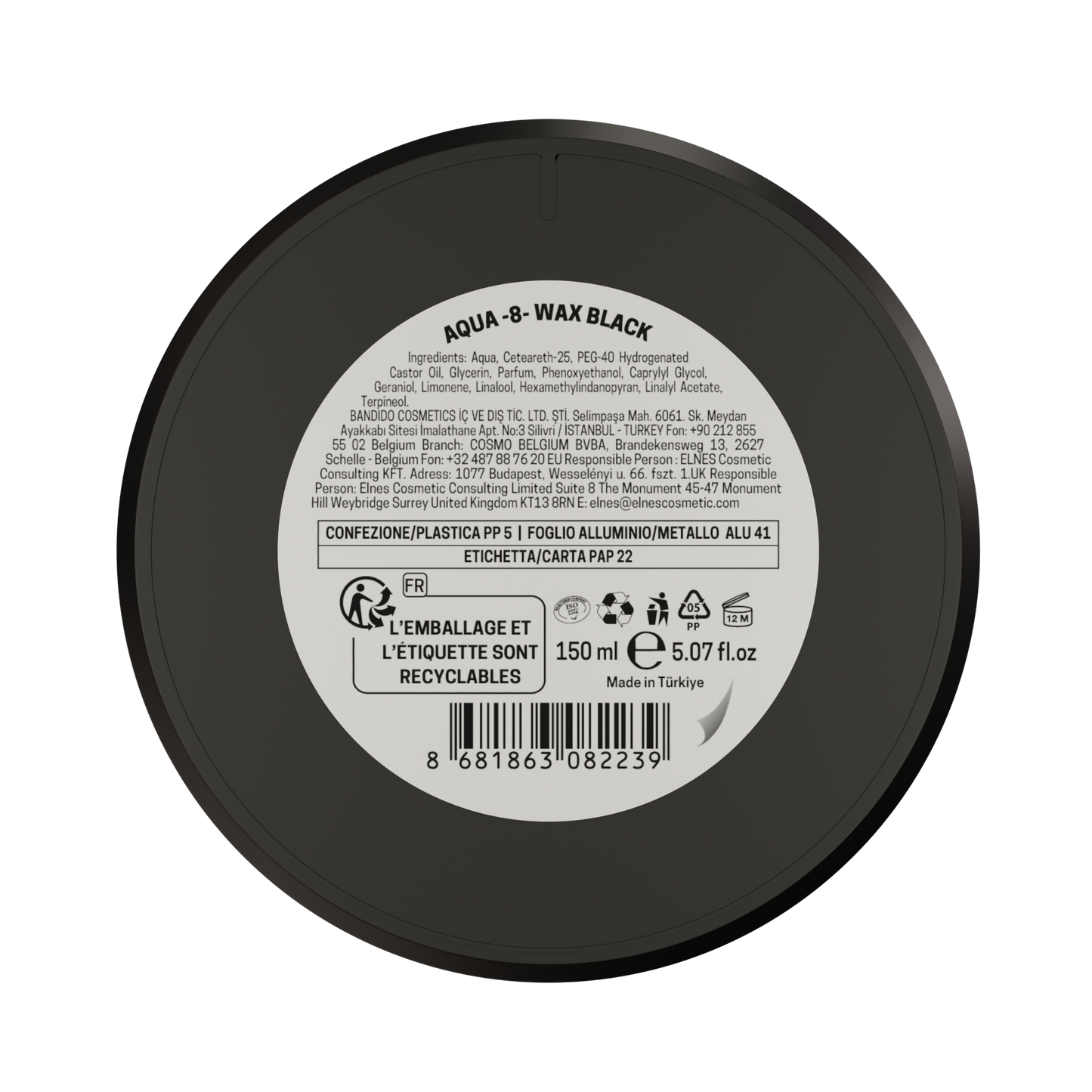 Cera Aqua Wax 8 (BLACK) 150ML