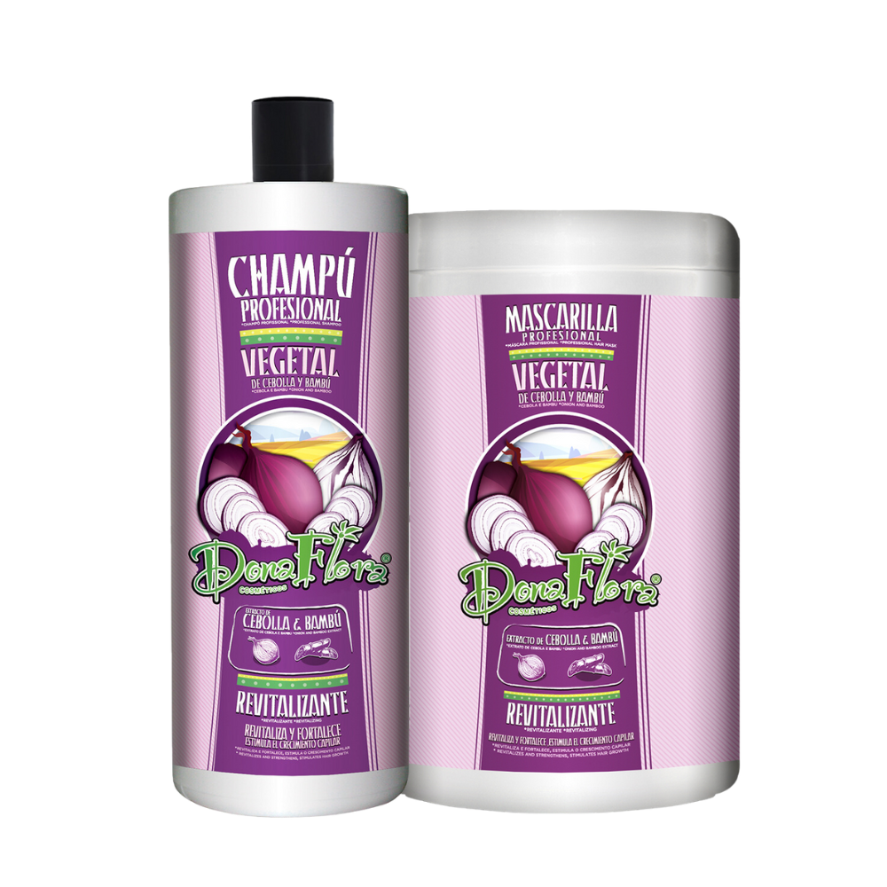 Dona Flora Cebola e Bambu- Máscara (1KG) + Champô (1L)