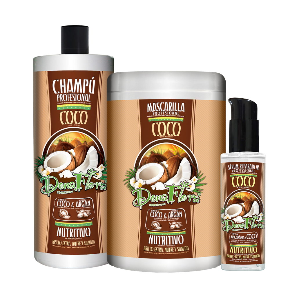 Dona Flora Coco (1KG) + Champô (1L) + Serum (100ml)