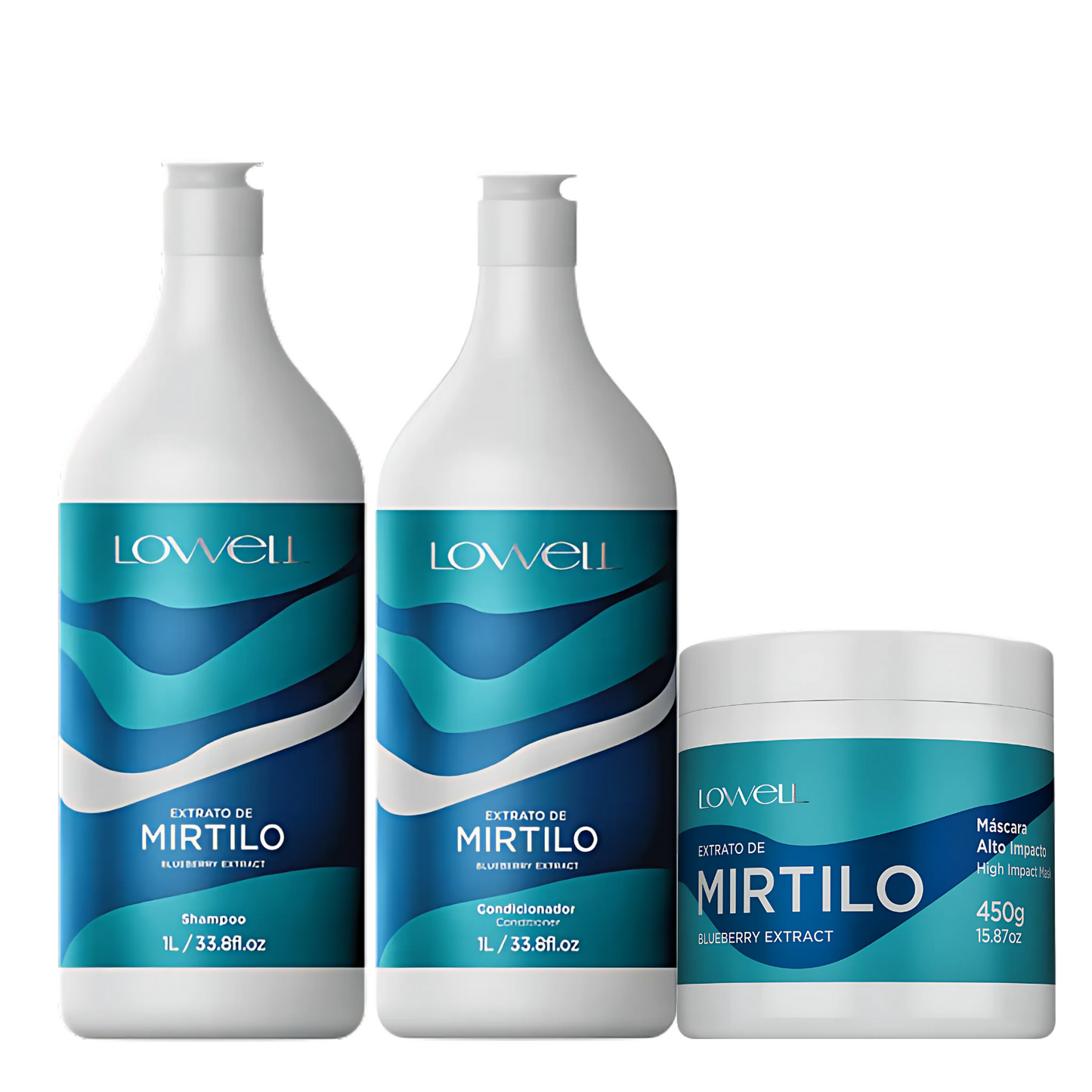 Conjunto Mirtilo Shampoo(1000L) + Condicionador(1000L) + Mascara(450ml)