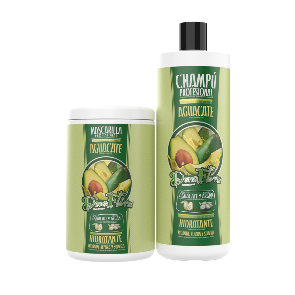 Dona Flora Abacate para Cabelos Secos e Fragilizados - Máscara (1KG) + Champô (1L)