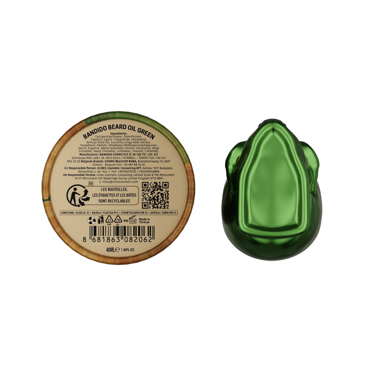 OLEO PARA A BARBA BANDIDO 40ML GREEN