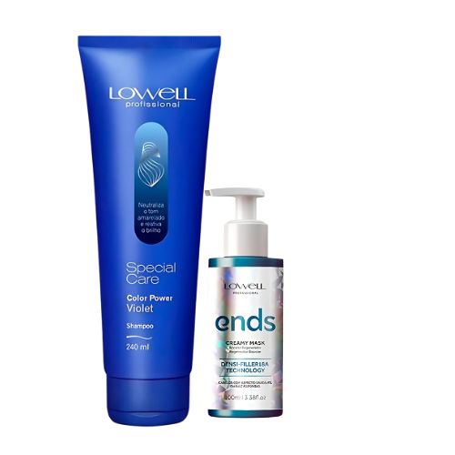 Combinação Lowell Violet Platinum Roxo Shampoo (240ml) + Creamy Mask Ends (100ml)