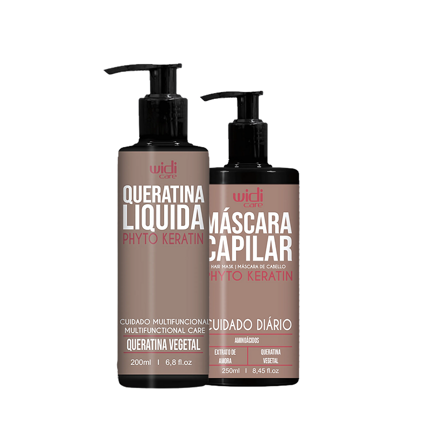 WIDI CARE PHYTO KERATIN (CARGA DE QUERATINA PHYTO KERATIN 250ML + QUERATINA LIQUIDA PHYTO KERATIN 200ML)