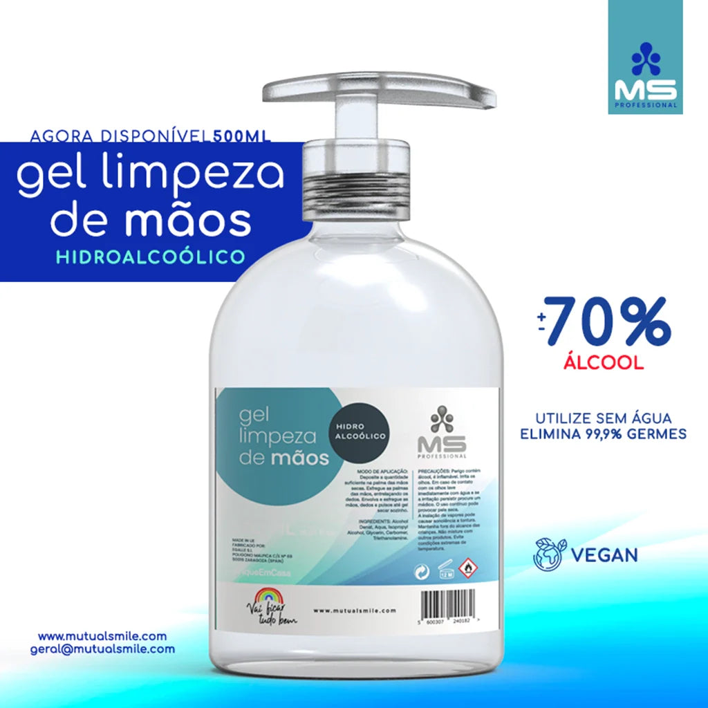 GEL HIDROALCOÓLICO MÃOS 500ML