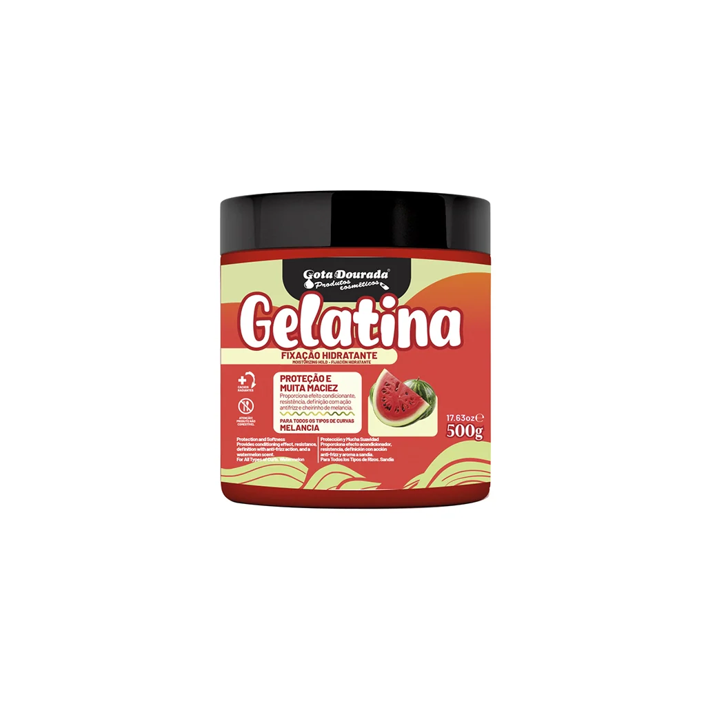 GOTA DOURADA GELATINA CAPILAR MELANCIA – FIXAÇÃO HIDRATANTE 500GR