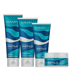 Conjunto Mirtilo Shampoo(240ml) + Condicionador(200ml) + Mascara(240g) +Leave in(180ml)