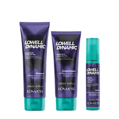 conjunto Lowell Dynamic Shampoo(240ml) + Condicionador(200ml) + Tonico(60ml)