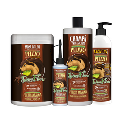 Dona Flora Pelazo Crina para Cuidados Capilares - Máscara (1KG) + Champô (1L) + Leave-in (500ml) + Tônico (70ml)