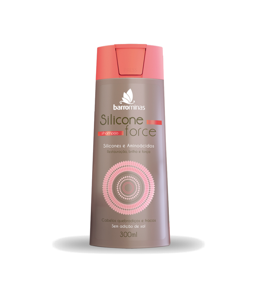 Barrominas Shampoo Silicone Force Barro Minas Para Cabelos Quebradiços 300ml