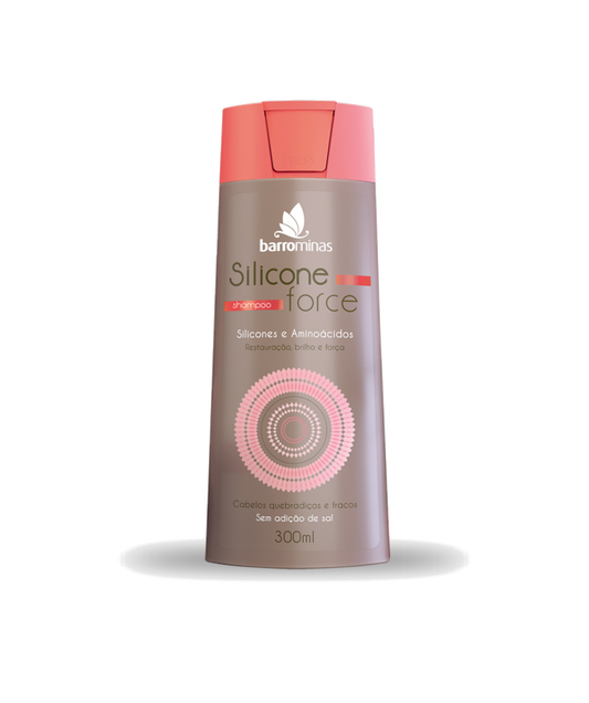 Barrominas Shampoo Silicone Force Barro Minas Para Cabelos Quebradiços 300ml