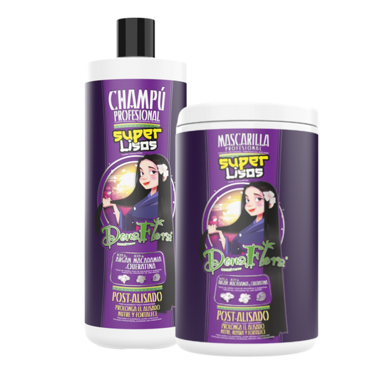 Conjunto Super Lisos Máscara e Shampoo 1000ml alisamento termico