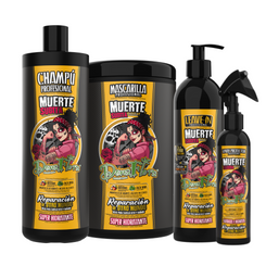 Conjunto Dona Flora Morte Súbita (CHAMPÚ (1000L) + MÁSCARA (1000ml) + LEAVE-IN (500ml) + SPRAY PROTETOR (200ml))