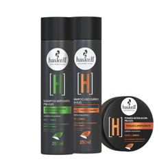 Set Haskell Pra Ele Champú (250 ml) + Ungüento (55 g) + Champú Anticaspa (250 ml)