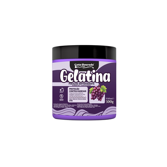 GOTA DOURADA GELATINA CAPILAR UVA – FIXAÇÃO ANTIOXIDANTE 500GR