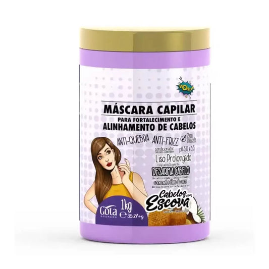 Gota Dourada Máscara Fortalecimento Cabelos c/ Escova 1KG