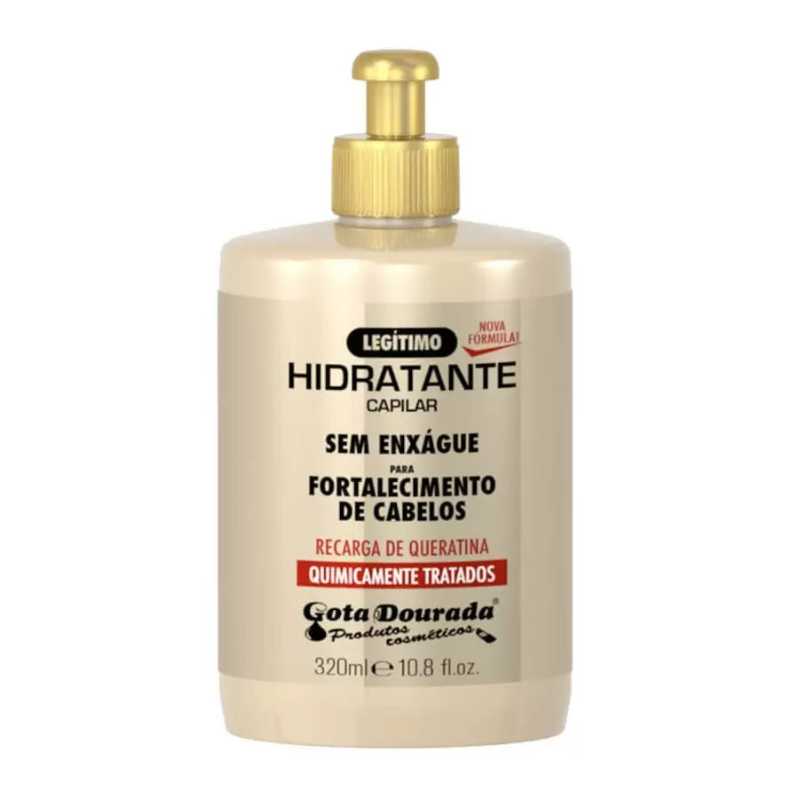 Gota Dourada Creme p/ Pentear Fortalecimento Recarga de Queratina 320ML