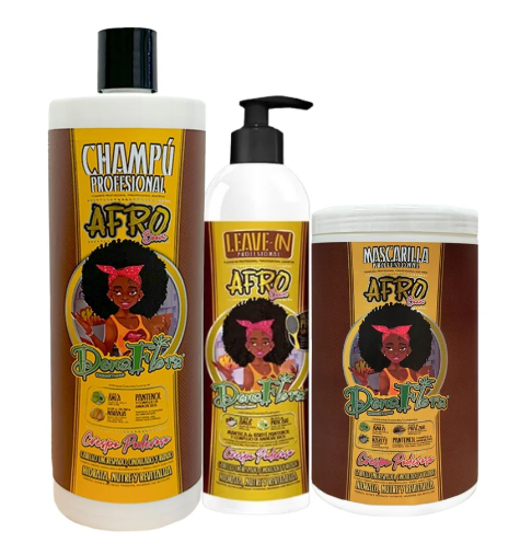 Dona Flora Afro Boom Cabelo crespo encaracolado- Máscara (1KG) + Champô (1L) + Leave-in (500ml)