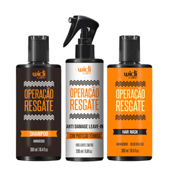 WIDI CARE RECONSTRUTOR OPERAÇÃO RESGATE (SHAMPOO RECONSTRUTOR OPERAÇÃO RESGATE 300ML + MASCARA RECONSTRUTOR OPERAÇÃO RESGATE 300ML + LEAVE IN OPERAÇÃO RESGATE 200ML)