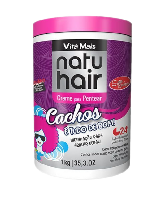 Natu Hair Creme Pentear Cachos é Tudo de Bom 1000ml