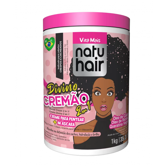 Natu Hair Divino Cremão 2 em 1 Creme para pentear + Creme de hidratação 1kg